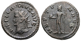 Claudius II Gothicus, AD 268-270. AR, Antoninianus. 3.25 g. 19.74 mm. Antioch.
Obv: IMP C CLAVDIVS AVG. Head of Claudius Gothicus, radiate, left.
Rev:...