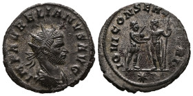 Aurelian, 270-275. Antoninianus. 3.52 g. 20.74 mm. Siscia.
Obv: IMP AVRELIANVS AVG. Bust of Aurelian, radiate, draped, right.
Rev: IOVI CONSERVATORI. ...