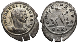 Aurelian, 270-275 AD. AR, Antoninianus. 4.00 g. 26.06 mm. Rome.
Obv: IMP AVRELIANVS AVG. Bust of Aurelian, radiate, cuirassed, right.
Rev: ORIENS AVG:...