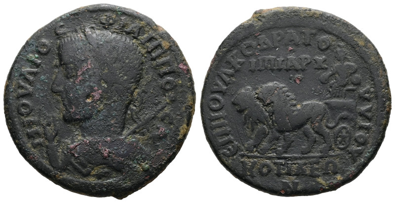 Phrygia, Cotiaeum. Philip I, AD 244-249. AE. 13.59 g. 30.10 mm. Iulius Quadratus...