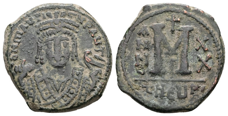 Maurice Tiberius. AD 582-602. AE, Follis. 11.18 g. 29.51 mm. Theoupolis (Antioch...