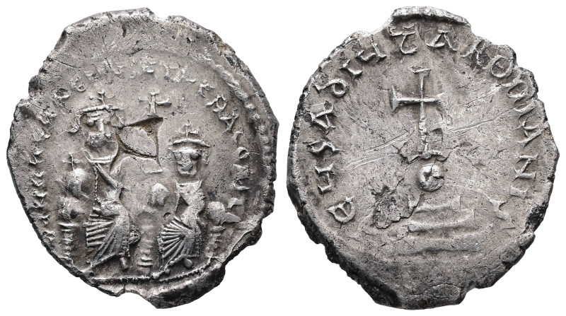 Heraclius and Heraclius Constantine, AD 610-641. AR, Hexagram. 6.48 g. 25.94 mm....