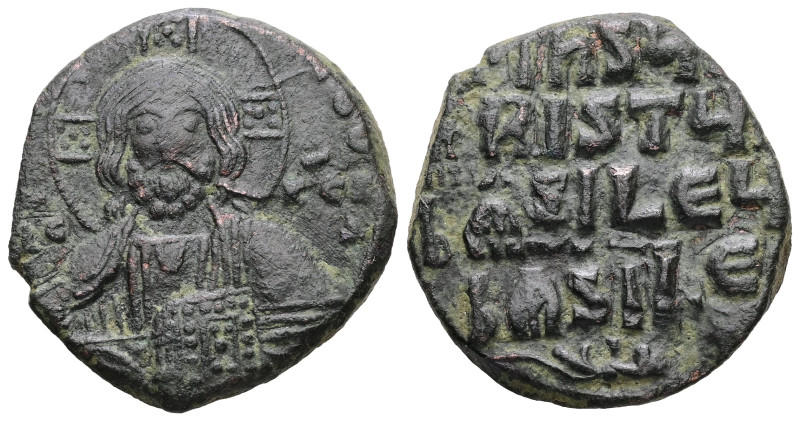 Anonymous Follis, Class A2. Basil II and Constantine VIII, AD 976-1025. AE, Foll...