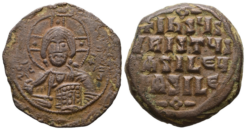 Anonymous Follis, Class A2. Basil II and Constantine VIII, AD 976-1025. AE, Foll...