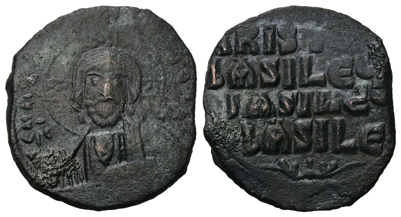 Anonymous Follis, Class A2. Basil II and Constantine VIII, AD 976-1025. AE, Foll...