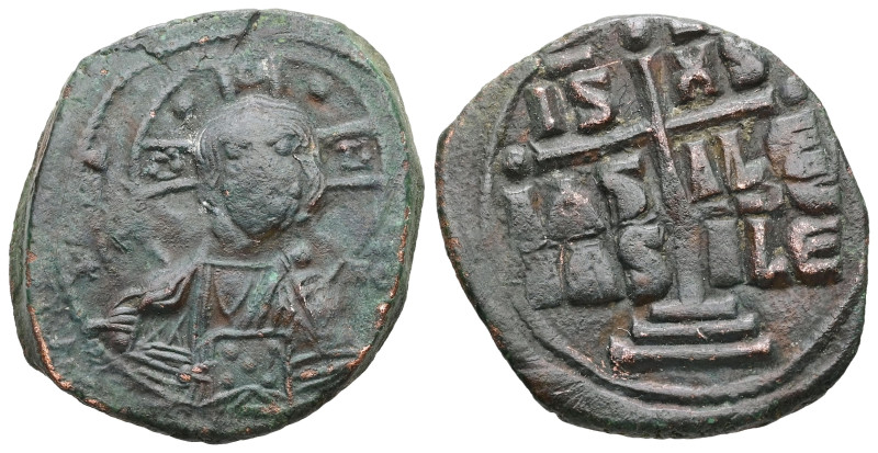 Anonymous Follis, Class B. Romanus III, AD 1028-1034. AE, Follis. 9.93 g. 29.18 ...