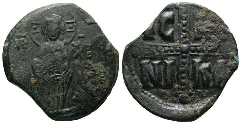 Anonymous Follis, Class C. Michael IV, AD 1034-1041. AE, Follis. 9.44 g. 27.79 m...