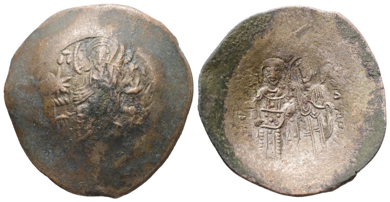 Manuel I Comnenus, AD 1143-1180. AE, Trachy. 4.43 g. 29.58 mm. Constantinople.
O...