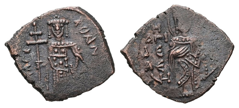 Latin Rulers of Thessalonica, 1204-1261 AD. AE, Half Tetarteron. 1.51 g. 18.17 m...