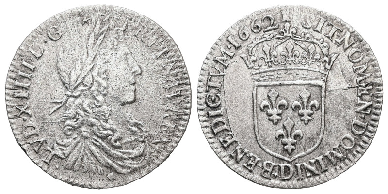 France. Louis XIV the Sun King, AD 1643-1715. 5 Sols. 2.21 g. 20.70 mm. 
Obv: LV...