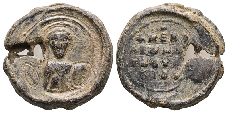 PB Byzantine seal of Leo (AD 11th century)
Weight: 10.10 g.
Diameter: 23.00 mm.