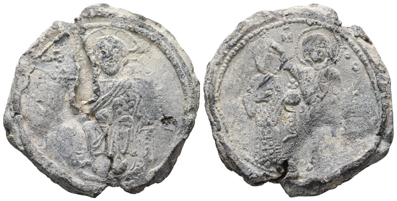 PB Byzantine seal of Constantine X Doukas (1065-67)
Obv.: Christ Emmanuel, seate...