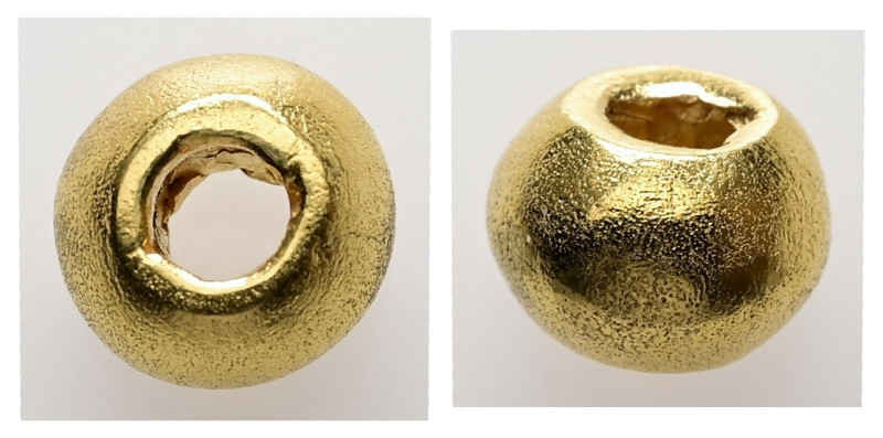 Roman gold spherical bead(1st–2nd centuries AD)
Gold bead; spherical. The hole t...