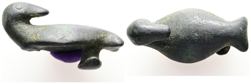 Roman bronze duck figurine (AD 3rd–4th centuries)
Weight: 16.06 g.
Diameter: 33....