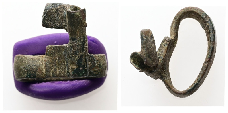 Byzantine key-ring (AD 6th-8th centuries)
A bronze key-ring.
Weight: 8.05 g.
Dia...