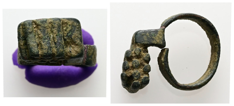 Byzantine key-ring (AD 6th – 8th centuries)
A bronze finger ring; composed of a ...