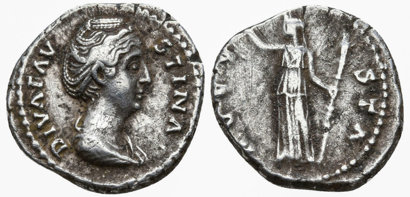 DIVA FAUSTINA I, WIFE OF ANTONINUS PIUS (DIED 141 AD). ROME. AR DENARIUS

 Ca....