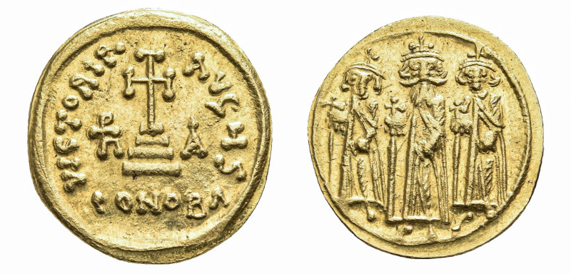 HERACLIUS, WITH HERACLIUS CONSTANTINE AND HERACLONAS (AD 610-641). CONSTANTINOPL...