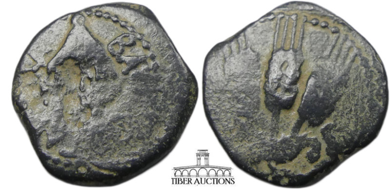 JUDAEA, Herodians. Agrippa I. 37-43 CE. Æ Prutah (15 mm, 2.45 g). Jerusalem mint...