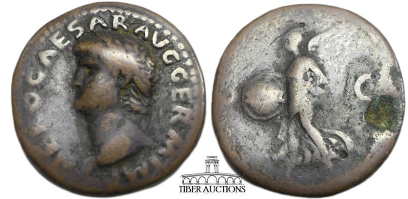 Nero. AD 54-68. Æ As (27 mm, 12.65 g). Lugdunum (Lyon) mint. IMP NERO CAESAR AVG...