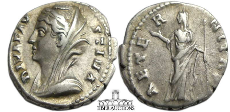 Diva Faustina Senior. Died AD 140/1. AR Denarius (18 mm, 3.30 g). Rome mint. Str...