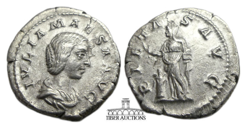 Julia Maesa. Augusta, AD 218-224/5. AR Denarius (19 mm, 2.79 g). Rome mint. Stru...