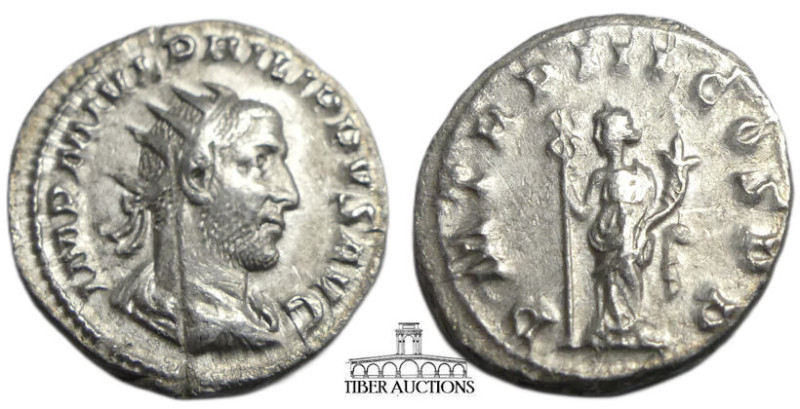 RIC IV 3. PHILIP I. 244-249 AD. AR Antoninianus (22 mm, 4.06 g). Rome mint. Stru...