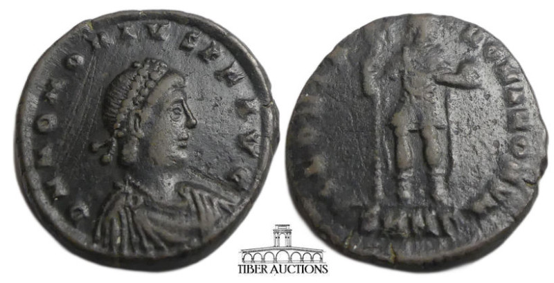 Honorius. AD 393-423. Æ (21 mm, 5.09 g). Nicomedia mint, struck A.D. 393-395. D ...