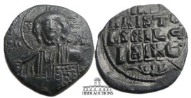 Anonymous Folles. temp. Basil II & Constantine VIII, circa 1023-1028. Æ Follis (27 mm, 8.51 g). Class A3. Constantinople mint. + Є[MMA-NOVH]Λ, facing ...