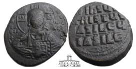 Anonymous Folles. temp. Basil II & Constantine VIII, circa 1023-1028. Æ Follis (29 mm, 9.47 g). Class A3. Constantinople mint. + Є[MMA-NOVH]Λ, facing ...