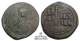 Anonymous Folles. temp. Romanus III, circa 1028-1034. Æ Follis (28 mm, 11.82 g). Class B. Constantinople mint. Facing bust of Christ Pantokrator / Lar...
