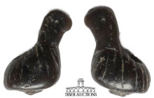 Near East. Circa 1st Millennium BC. Amulet. Black steatite. Seated bird. 17 mm x 8 mm. 1.28 g.