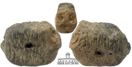 Near East. Circa 3rd-2nd Millennium BC. Amulet, stylized hedge hog with a geometric seal design. Limestone. 30 mm x 20 mm x 12 mm. 9.70 g.