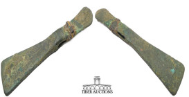 Northwest Frontier Darel Galgit (modern Northern Pakistan/ Eastern Afghanistan). Circa 1st Millennium BC. Amulet, votive in the shape of an axe head. ...
