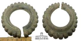 Northwest Frontier Ghalegay (modern Northern Pakistan/ Eastern Afghanistan). Circa 1st Millennium BC. Bracelet, large with lobed edge . Cast bronze. 9...