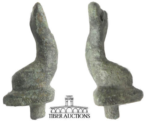 Roman. Circa 1st-4th Century AD. Applique, dolphin. Bronze. 32 mm x 10 mm x 15 m...