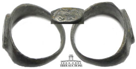 Roman. Circa 1st-4th Century AD. Ring, engraved. Bronze. 20 mm x 9 mm. 4.28 g.