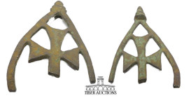 Byzantine. Circa 5th- 12th Century BC. Cross (fragment). Bronze. 65 mm x 60 mm x 1 mm. 24.02 g.