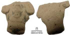 Pre-Columbian. Ecuador, Tumaco-La Tolita culture. Circa 350 BC – AD 400. Animal head fragment. Terracotta. 55 mm x 55 mm x 12 mm. 26.17 g.