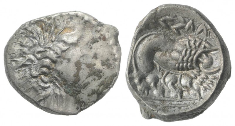 Celtic. Gaul, Southern. Insubres, 2nd century BC. AR Drachm (14mm, 2.75g, 3h). I...