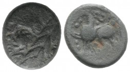 Eastern Celtic, Pannonia, c. 3rd-2nd century BC. Æ Tetradrachm (23mm, 9.59g, 2h). Laureate head r. R/ Horse standing l. Dembski 1116ff. Near VF