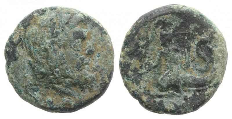 Southern Apulia, Brundisium, c. 2nd century BC. Æ Semis (17mm, 4.37g, 6h). Wreat...