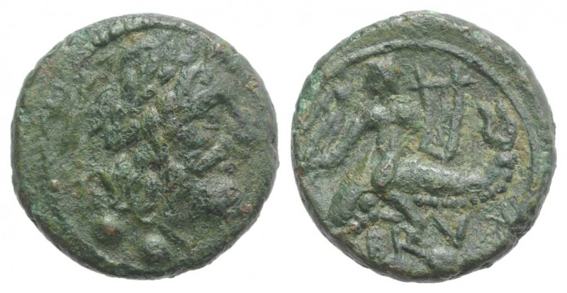 Southern Apulia, Brundisium, 2nd century BC. Æ Sextans (13mm, 1.82g, 4h). Wreath...