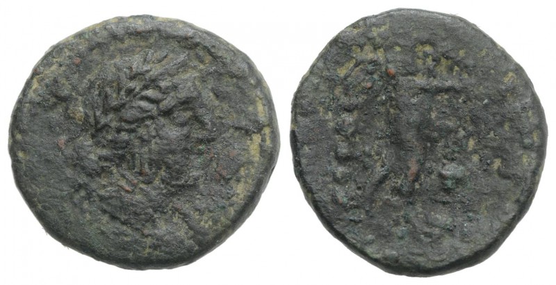 Southern Apulia, Orra, c. 210-150 BC. Æ Quincunx (18mm, 3.99g, 4h). Draped bust ...