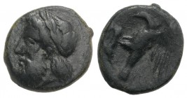 Sicily, Akragas, c. 338-317/287 BC. Æ (16mm, 4.05g, 1h). Laureate head of Zeus l. R/ Eagle standing l. on hare. CNS I, 116; SNG ANS 1113-6; HGC 2, 164...