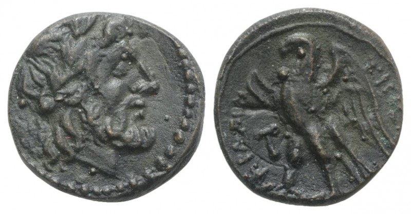 Sicily, Akragas, late 3rd century BC. Æ (13mm, 1.44g, 2h). Laureate head of Zeus...