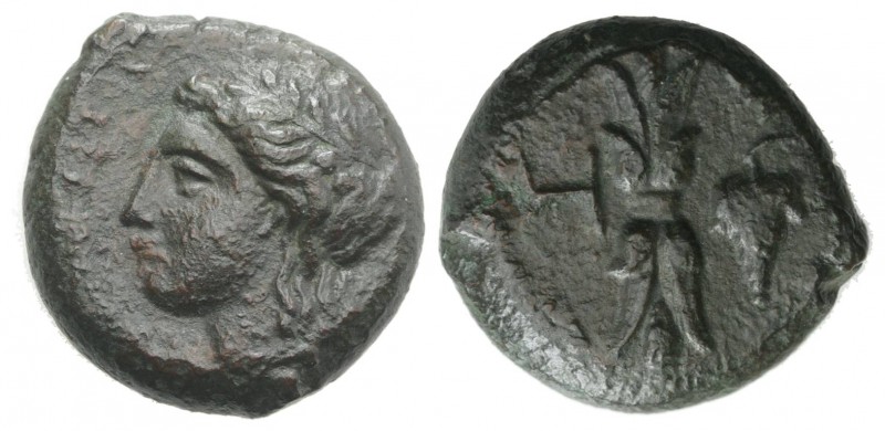 Sicily, Alaisa Archonidea, c. 325-317 BC. Æ Hexas (16mm, 4.36g, 9h). Laureate he...