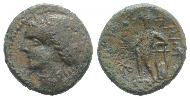 Sicily, Alaisa Archonidea, c. 95-44 BC. Æ (19.5mm, 4.67g, 12h). Laureate head of...