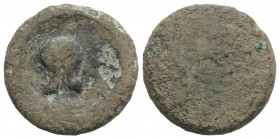 Sicily, Entella. Campanian mercenaries, c. 342-339 BC. Æ (29mm, 14.38g). Campanian helmet r. within circular incuse. R/ Blank. Cf. Campana 11 note. Ab...