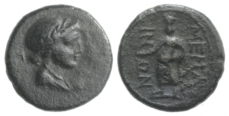 Sicily, Menaion, c. 200-150 BC. Æ Pentonkion (16mm, 3.36g, 12h). Laureate bust o...